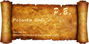 Polevka Boáz névjegykártya